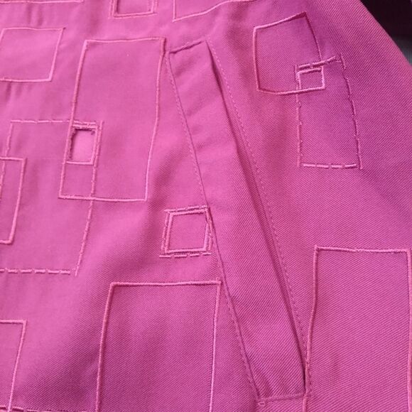 Mureli Vintage Pink Geometric Abstract Cutout Lightweight Shacket Women's Medium - Picture 10 of 12